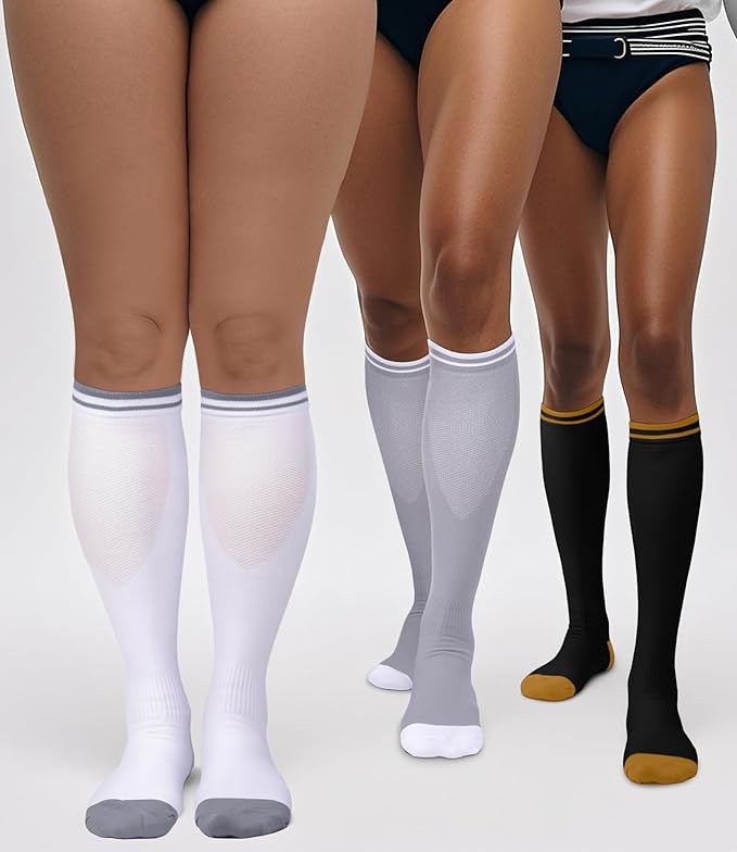 FuelMeFoot 3 Pack Copper Compression Socks - Compression Socks Women & Men Circulation - Best for Medical,Running,Athletic