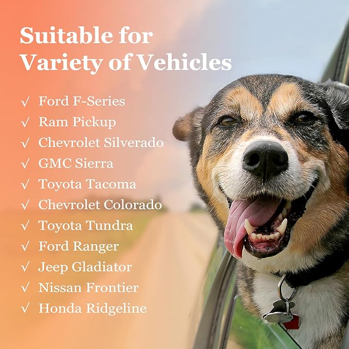 Mancro Floor Dog Hammock for Truck with Flip Up Rear Seats, Waterproof Dog Back Seat Cover with Mesh Window Heavy Duty Back Seat Cover for Dogs, Compatible with F150, Chevy Silverado & RAM, Orange