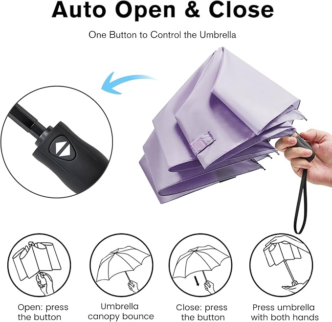 G4Free Mini Ultralight Umbrella UPF 50+ UV Protection Compact Lightweight Travel Umbrella Super Slim Small Portable Automatic Open and Close,40 Inch