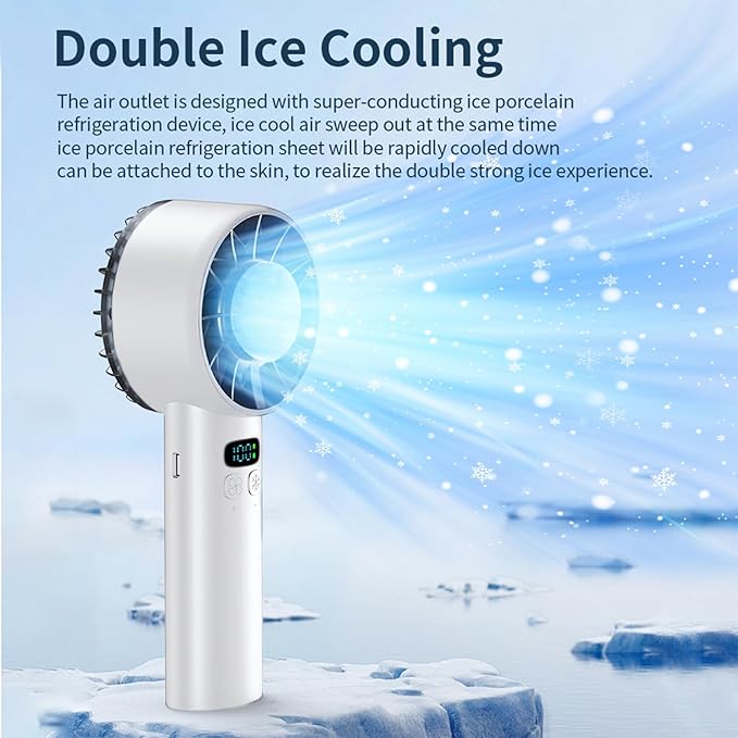 Viraagyiyou Portable Handheld Mini Turbo Jet Fan - USB Rechargeable with 12-16 Working Hours & Built - in Power Bank, Ideal for Outdoor/Travel/Vacation/Concerts