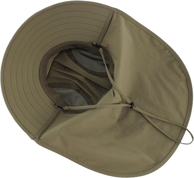 Home Prefer UPF 80+ Sun Hat for Men Women Wide Brim Sun Hat with Neck Flap Summer Safari UV Protection Gardening Fishing Hat