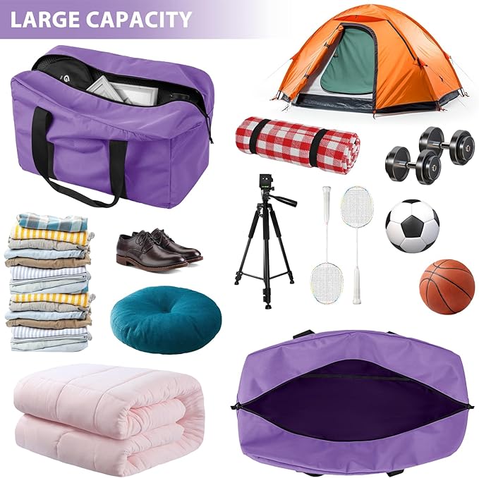 Large Travel Duffle Bag, 60L Gear Bag for Men and Women, Storage Bag Ideal for Overnight Camping and Weekend Getaways