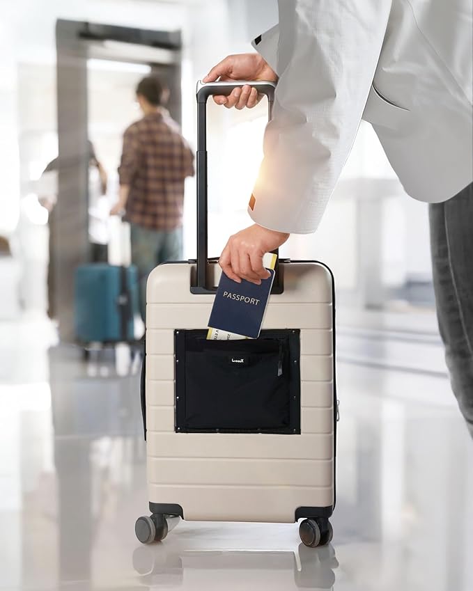 LUGGEX Carry On Luggage HUP3, Accelerate Access with DiHook, Handy Pouch, 20 inch Expandable Hard Shell Suitcases with Spinner Wheels