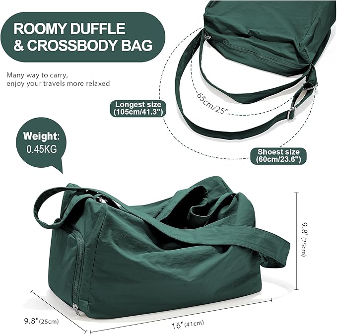 Small Gym Bag with Shoe Compartment, Workout Sport Duffle Bag for Women Travel, Waterproof Shoulder Overnight Bags Lightweight Carry on Tote Bags for Swim, Yoga, Dance