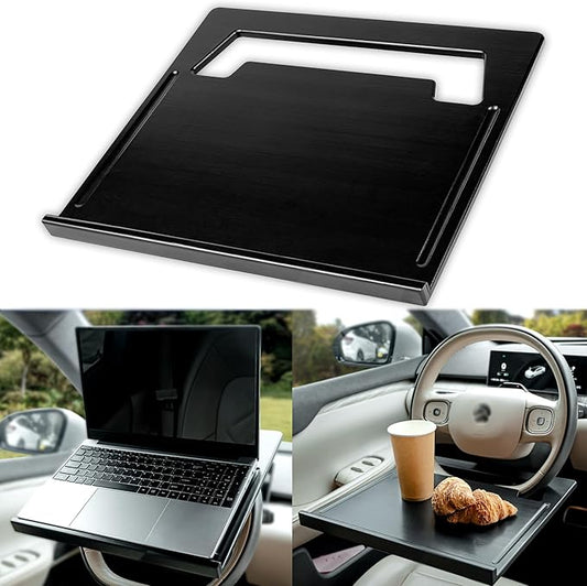 Essential Steering Wheel Tray - Car Table for Meal, Multipurpose Steering Wheel Table for Travelers, Table and Laptop Holder, Laptop Tray for Work