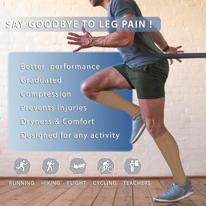 Copper Compression Socks 15-20 mmHg for Men & Women 8 Pairs – Circulation Support for Nurses, Travel, Running, Hiking, Soccer