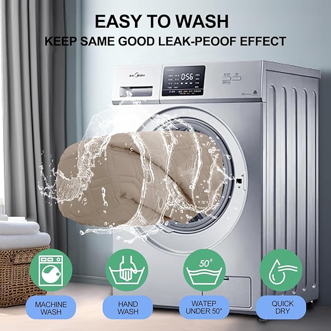 Smiry Waterproof Dog Blanket, 52x82 Inch Soft Pet Bed Cover Reversible, Washable Sofa Couch Furniture Protector for Small Medium Large Dog Puppy Cat, Geometric, Taupe/Beige