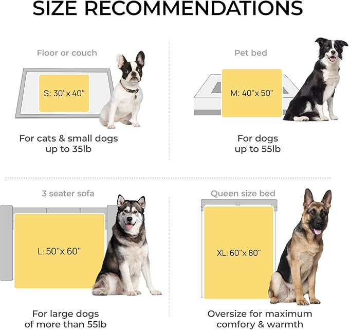 Luciphia Large Waterproof Dog Blanket for Pet Washable Liquid Proof Bed Intimacy Protection Shaggy Plush Calming Long Faux Fur Couch Cover Calming Cat Throw Blankets, Mist Grey, 50" x 60"