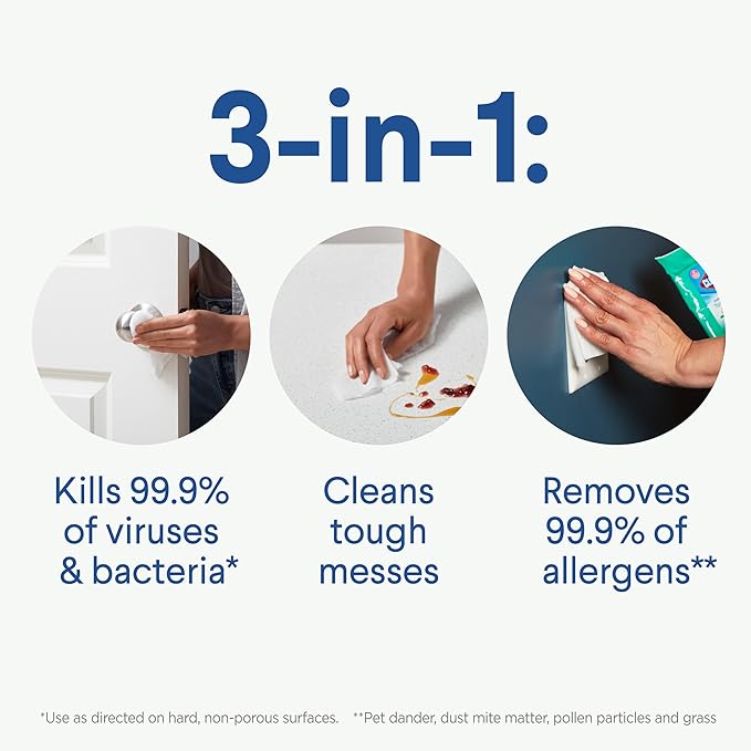 Clorox Disinfecting Wipes To Go Pack, Bleach Free, Fresh Scent, 9 Count, Pack of 24 (Pack May Vary)