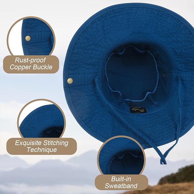 Bucket Hat Wide Brim UV Protection Sun Hat Boonie Hats Fishing Hiking Safari Outdoor Hats for Men and Women