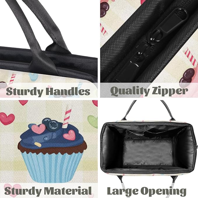 Large Travel Duffle Bag for Women Men,Waterproof Weekender Overnight Bag Carry on Tote Bags for Gym Sport Business Trip,Cute Sweets Dessert Duffel Bags