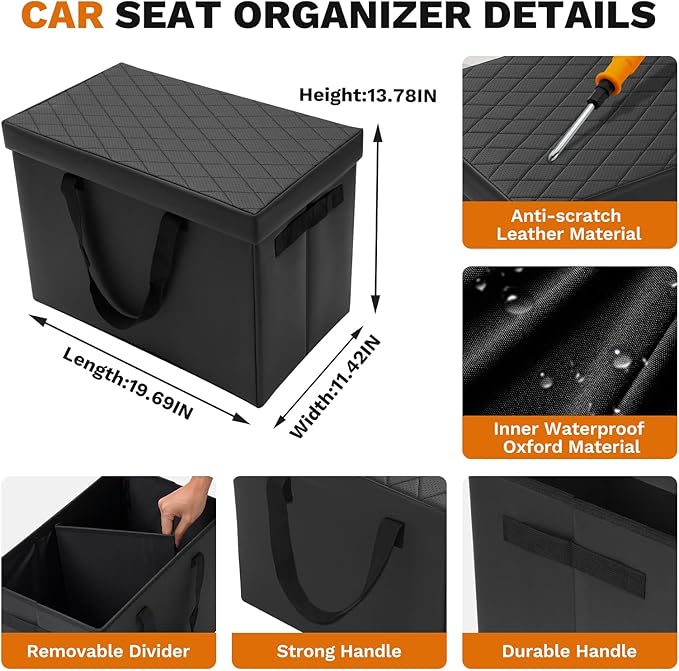 Shademax Car Seat Organizer for Chevrolet Traverse 2018-2025 2026 Accessories Traverse Backseat Storage Box Car Console Organizer for Kids Toys Baby Supplies Dog Toys Snack Organizer Travel Storage