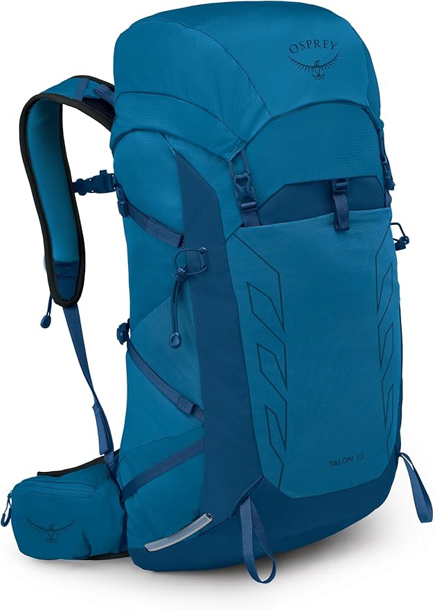 Osprey Talon 33L Men's Lightweight Hiking Backpack - Daypack for Travel & Camping, Scoria Blue/Night Shift