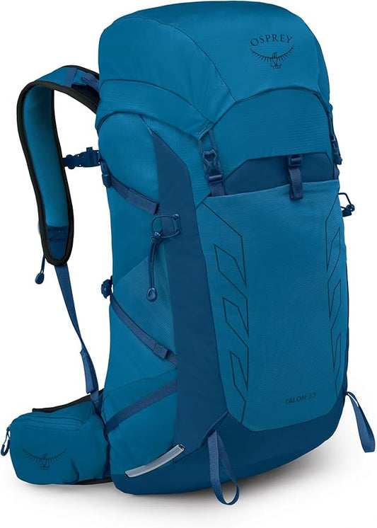 Osprey Talon 33L Men's Lightweight Hiking Backpack - Daypack for Travel & Camping, Scoria Blue/Night Shift