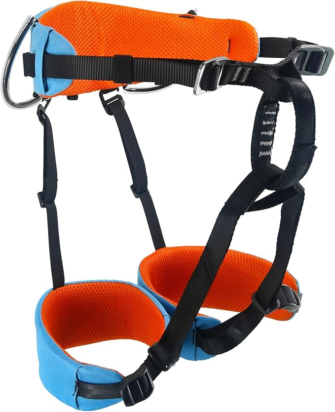 NewDoar Climbing Harness,Thin & Lightweight Rock Climbing Harness,Kids Half Body Harness,Waist Protection Comfortable Adjustable Safety Belt for Rappelling Fire Rescuing Tree Climbing Arborist