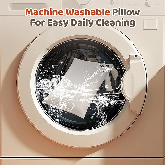 LOFE Organic Pillow with Cartoon Pillowcase -13x18 Adjustable Youth Pillow with Baffle Box, Kids Plilows with Cute Shell, Machine Washable, Perfect for Christmas, New Year's Day and Easter Gifts