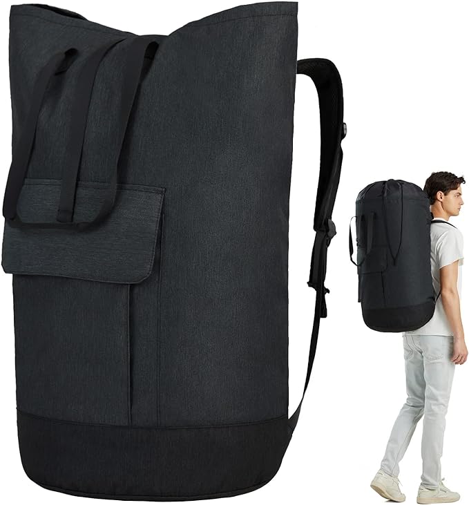 Laundry Backpack Bag 115L, Heavy Duty Laundry Bags with Shoulder Straps, Dirty Clothes Bag for College Dorm Essentials, Hamper Backpack for Travel, Laundromat, Apartment, Beach, Camping
