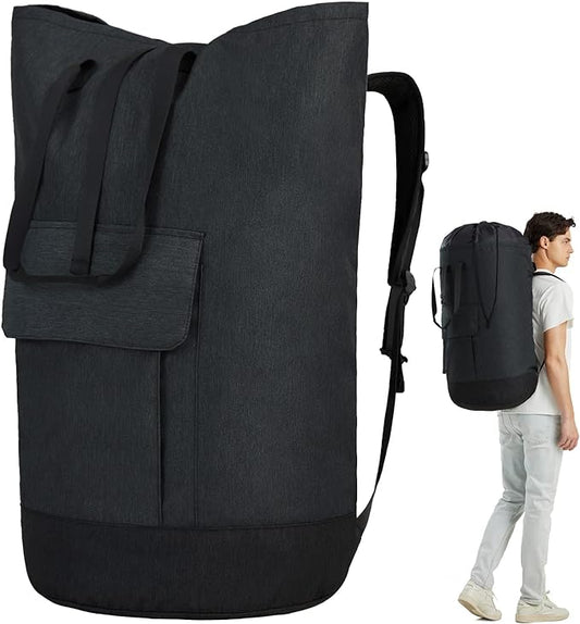 Laundry Backpack Bag 115L, Heavy Duty Laundry Bags with Shoulder Straps, Dirty Clothes Bag for College Dorm Essentials, Hamper Backpack for Travel, Laundromat, Apartment, Beach, Camping
