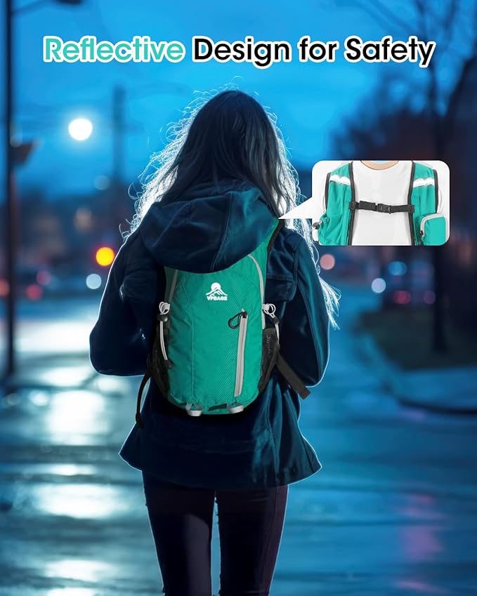 Small Hiking Backpack with Front Phone Holder, Packable Back pack with Chest and Waist Strap, Lightweight Daypack for Women Men