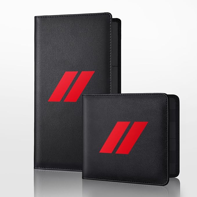 Leather Car Registration and Insurance Cards Holder Compatible with Dodge Challenger Charger SRT RAM Auto Accessories, Vehicle Glove Box Car Organizer with Magnetic Shut, Documents License