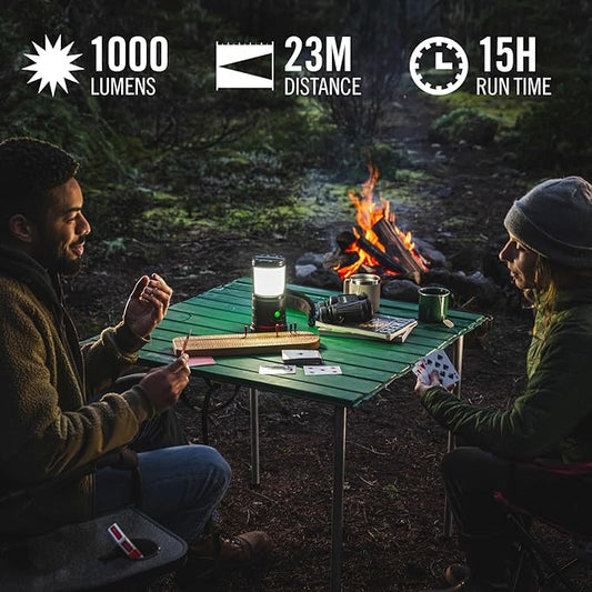 COAST EAL30R 1000 Lumen Rechargeable Emergency Camping Lantern with Warm, Day, Red & Red Flashing Mode, Foldeable Handle, 15 Hours of Runtime