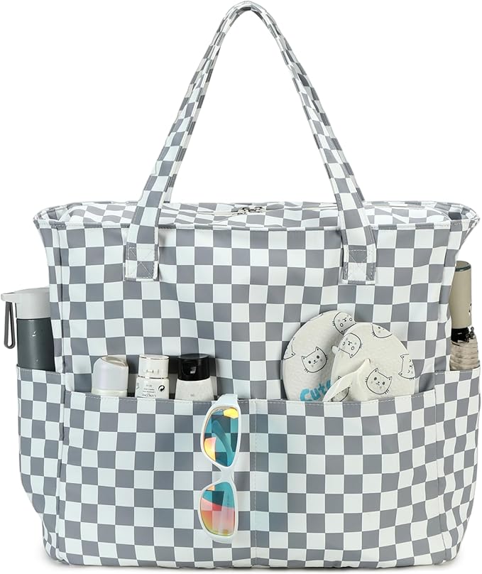 Bluboon Waterproof Beach Tote Pool Bags for Women Ladies Extra Large Carry On Bag With Wet Compartment for Weekender Travel