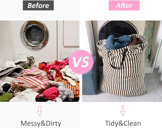 SWISSELITE Laundry Bag with Handle and Drawstring, Large Heavy Duty Laundry Bag, 28 x 40 Inches Travel Dirty Clothes Bag for Laundromat and Household