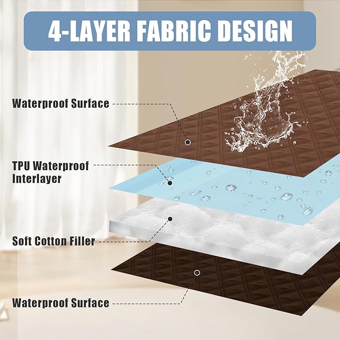 Smiry Waterproof Dog Bed Cover Pet Blanket, Soft Washable Dog Blanket for Furniture Bed Couch Sofa Reversible, Checkered (68"x82", Brown/Chocolate)