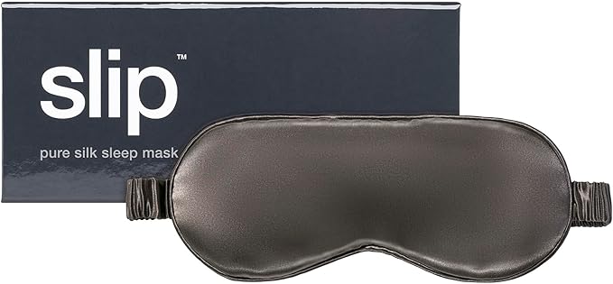 slip Pure Silk Sleep Mask - Charcoal | 100% Mulberry Silk, Ultra Soft & Comfortable, Blocks Light for Restful Sleep | Adjustable Strap for Perfect Fit, Gentle on Skin & Hair | Ideal Travel Accessory