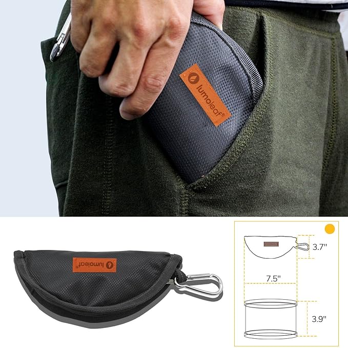 LumoLeaf Collapsible Dog Travel Bowl, 8 Cups Large Lightweight Foldable Bowl, Water and Food Bowls for Pets Dogs Cats with Zipper