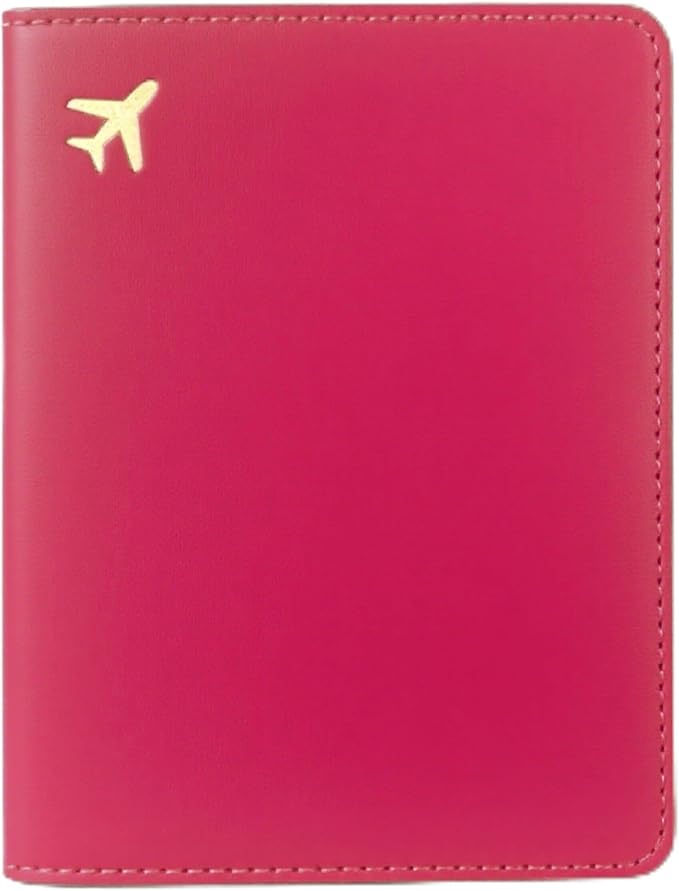PU Leather Passport Holder Covers Case, Waterproof Rfid Blocking Travel Wallet Passport Holder(Claret Red)