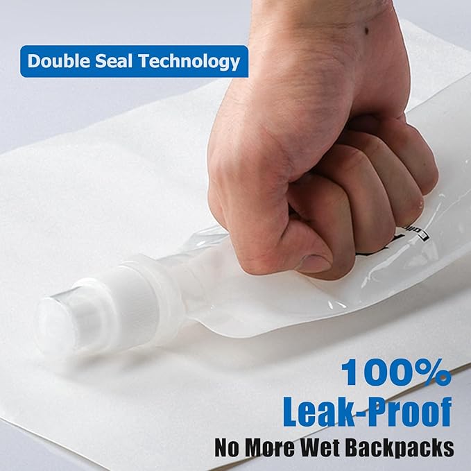 17oz Collapsible Water Bottles, 3-Pack Reusable Travel Foldable Water Bottles for Hiking Camping Running Bike, BPA-Free Water Bottle, White