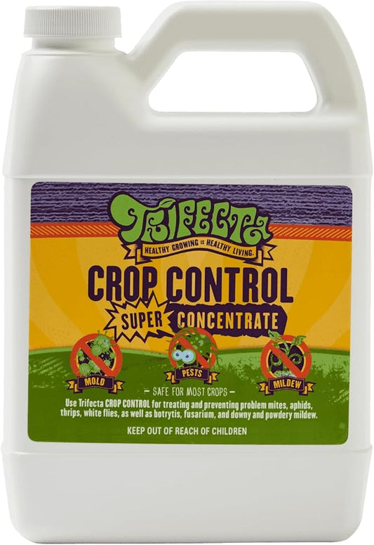 Trifecta Crop Control Super Concentrate All-in-One Natural Pesticide, Fungicide, Miticide, Insecticide, Help Defeat Spider Mites, Powdery Mildew, Botrytis, Mold, and More on Plants 16 OZ