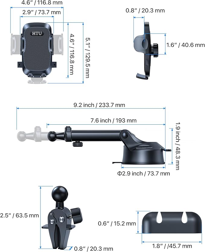 2025 Ultimate Car Phone Holder【80+LBS Strongest Suction & Military-Grade】 Universal Cell Phone Holder Truck Car Mount for Dashboard Windshield Air Vent for iPhone 17 16 Pro Max 15 Samsung 2pcs,Black