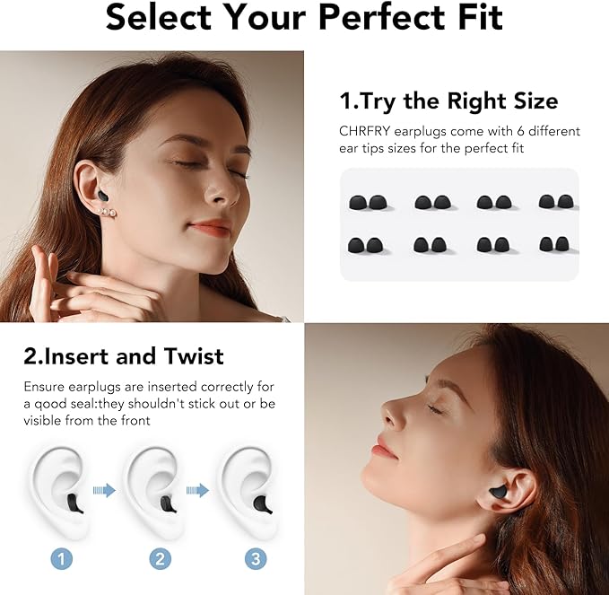 Ear Plugs for Sleeping 45dB Noise Cancelling Reusable Soft Silicone Ear Plugs for Noise Reduction Concert Earplugs for Shooting Snoring Airplanes Musicians Motorcycle with 8 Eartips Case