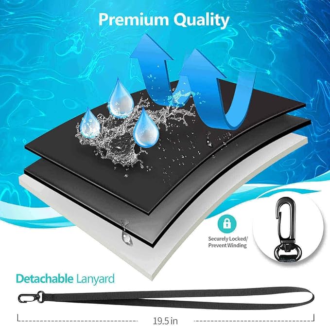 4 Pack 8.5“ Waterproof Cell Phone Pouch - Underwater Dry Bag Case Lanyard - Water Proof Clear Holder Protector for iPhone 16 15 14 Pro Max Plus Samsung Galaxy S25 Ultra Note for Beach Swimming