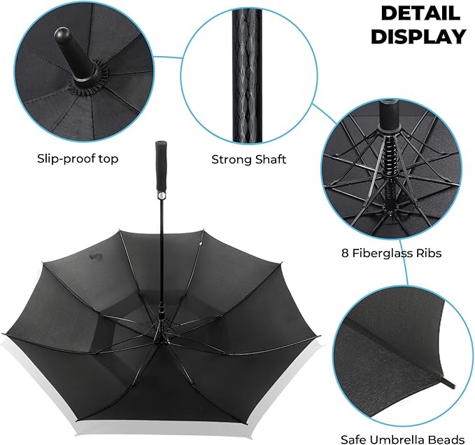 ZDSSM Automatic Open Golf Umbrella, 54/62/68/72 inch Extra Large Oversize Double Canopy Vented Stick Umbrellas, Windproof Waterproof Umbrella for Men And Women