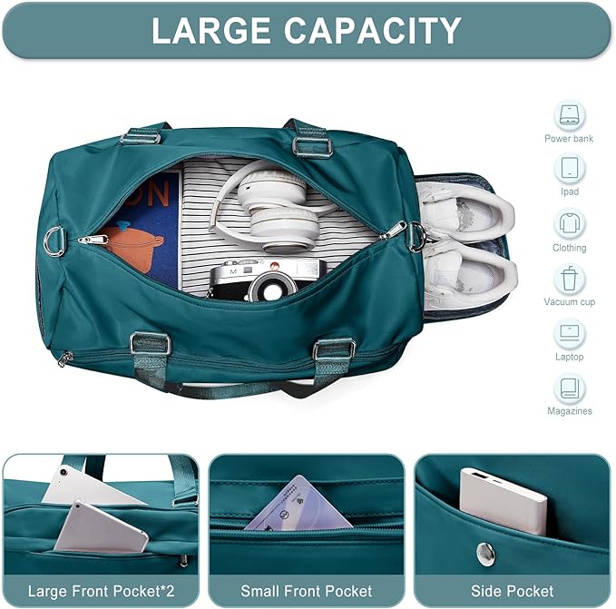 Gym Bag for Women Men, Sport Duffle Bag with Shoe Compartment, Travel Shoulder Bags, Carry on Gym Tote Bags