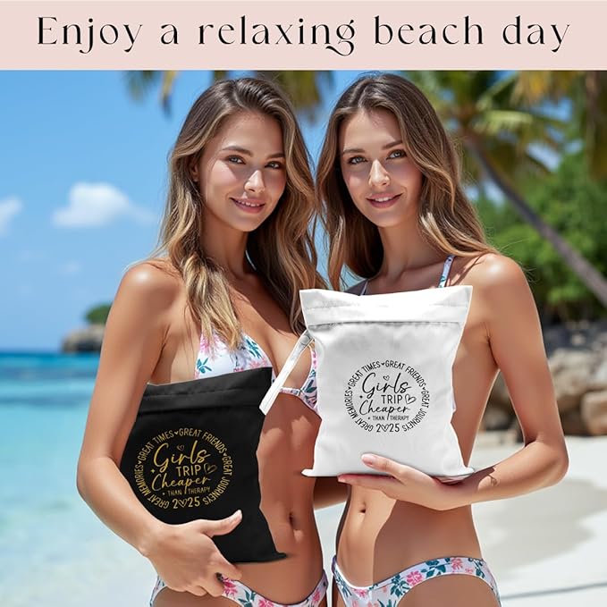 2Pcs Girls Trip Gifts Wet Dry Bag, Beach Bag Wet Bag Favors, Aloha Bags for sunscreen Swimsuit Toiletry Travel Essentials For Women, Beach Travel Laundry bags for Dirty Diaper Swimsuit Gifts