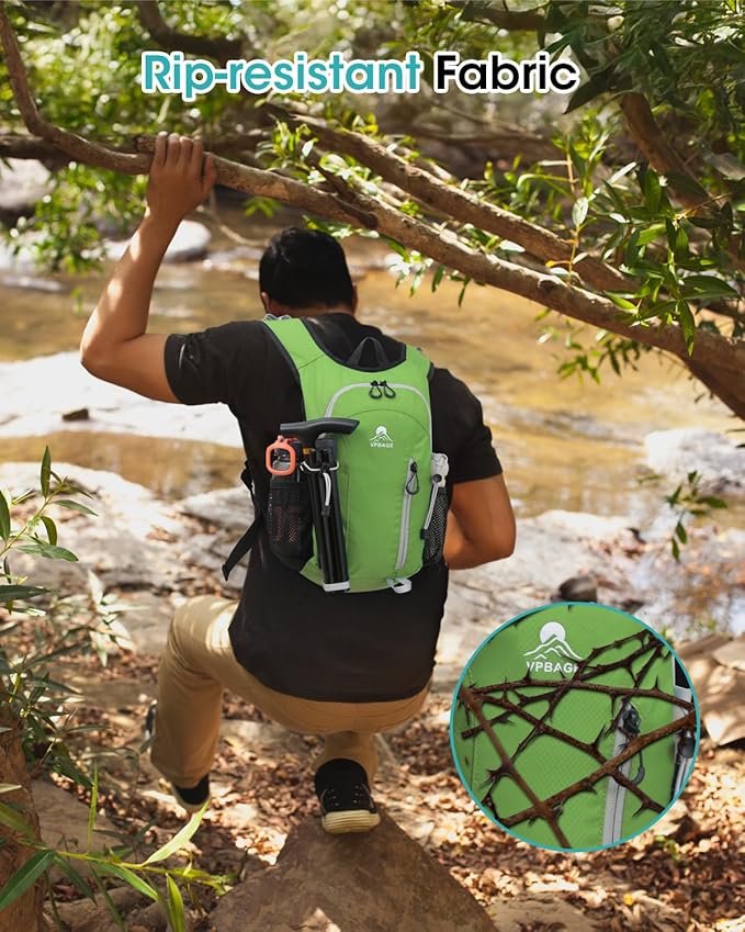 Small Hiking Backpack with Front Phone Holder, Packable Back pack with Chest and Waist Strap, Lightweight Daypack for Women Men