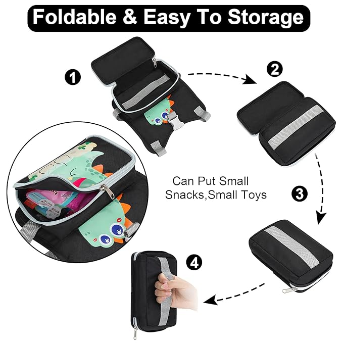 Accmor Toddler Harness Foldable Backpack Leash with Kids Anti Lost Wrist Link, Cute Dinosuar Children Walking Holder Tether for Outdoor Travel, Portable Baby Protector Wristband Strap for Boys