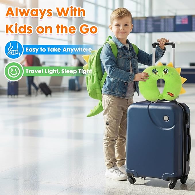 Travel Neck Pillow for Kids Adult Cute Soft Plush Memory Foam Airplane Neck Pillow for Traveling Animal Flight Pillow Head Rest Neck Support for Cars Long Flights
