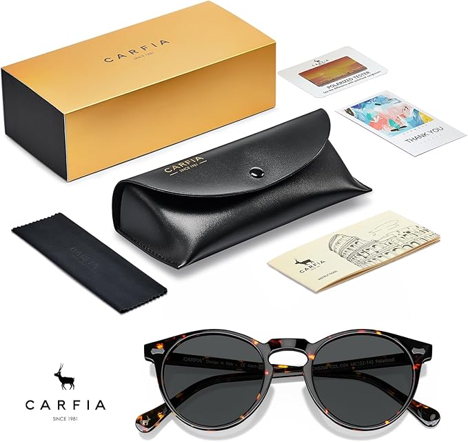 CARFIA Polarized Sunglasses for Women UV Protection Small Face Acetate Frame CA5288
