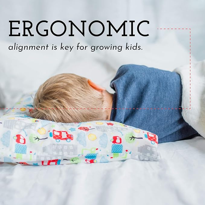 Little Sleepy Head Toddler Pillow 13x18 - Hypoallergenic Ergonomic Pillow for Sleeping, Nursery Pillow (1-Pack)