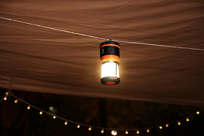 LED Camping Lantern Rechargeable, 1800LM, 4 Light Modes, 4400mAh Power Bank, IP44 Waterproof, Perfect Lantern Flashlight for Hurricane, Emergency, Power Outages, Home and More, with USB Cable (2 Pack)