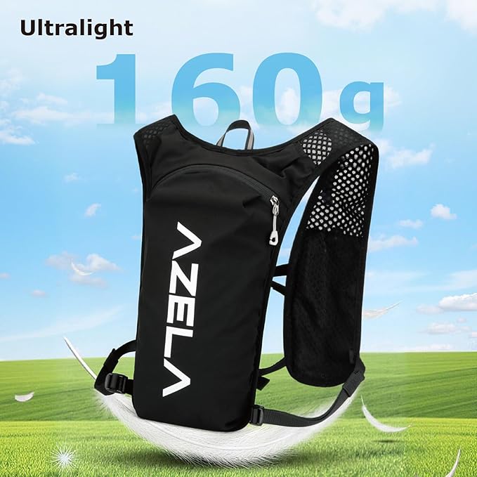 YAPJEB Lightweight Hydration Pack Backpack Vest, Optional 1.5L 2L BPA Free Water Bladder - Leakproof Breathable for Men Women Running Hiking Cycling Marathon