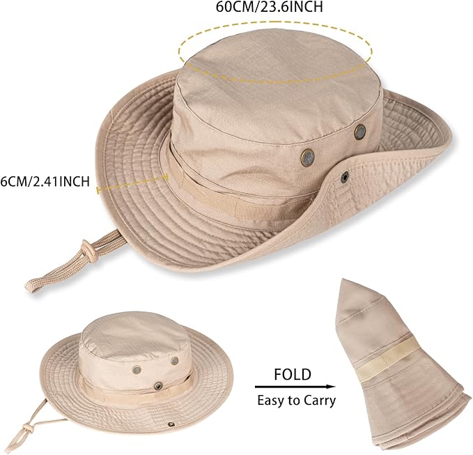 Sun Hats for Men Women Boonie Hat UPF 50+ Bucket Hat Wide Brim UV Protection Fishing Hiking Safari Outdoor Hats