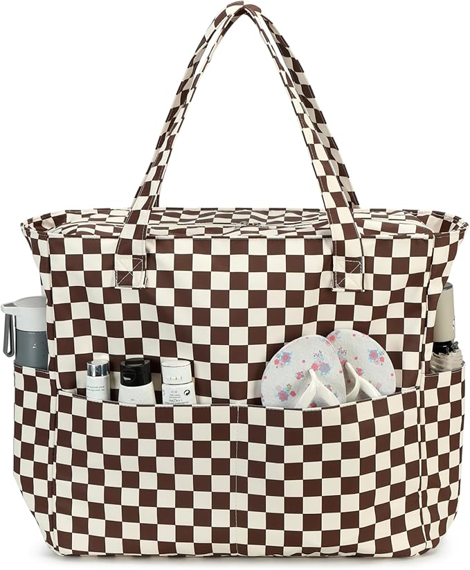 Bluboon Waterproof Beach Tote Pool Bags for Women Ladies Extra Large Carry On Bag With Wet Compartment for Weekender Travel