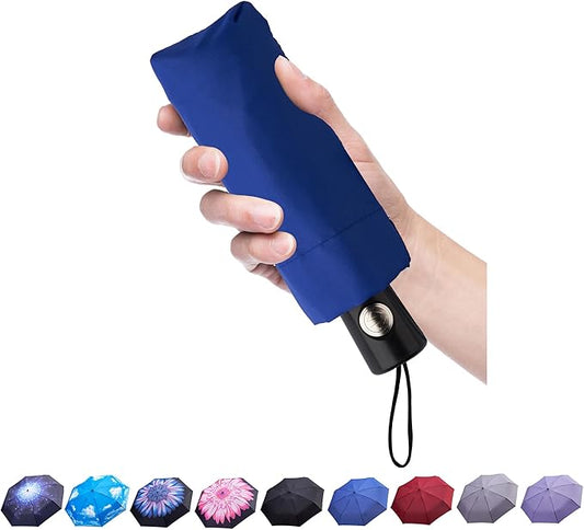 Goothdurs Automatic Mini Travel Windproof Umbrella Compact Auto Open/Close Small Lightweight Folding Rain Umbrellas for Women Men