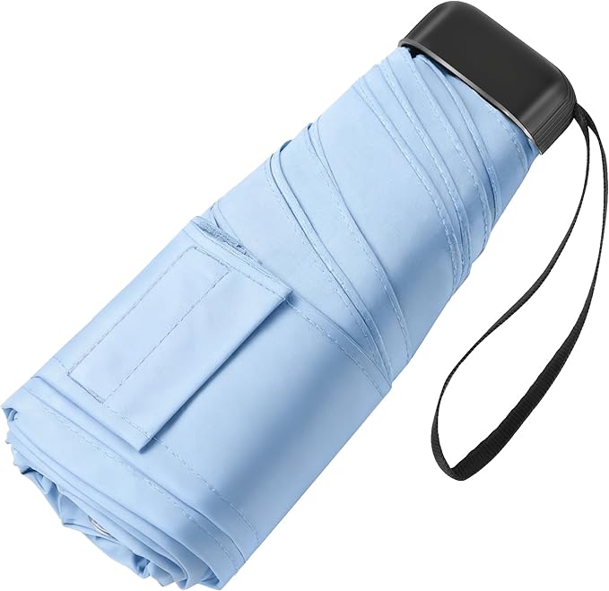 Mini Umbrella for Travel - Waterproof Portable Folding Umbrella Flat Compact Lightweight Small Umbrellas for Pocket Purse